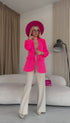 Neon pink, ONE SIZE jacket with gathered sleeves